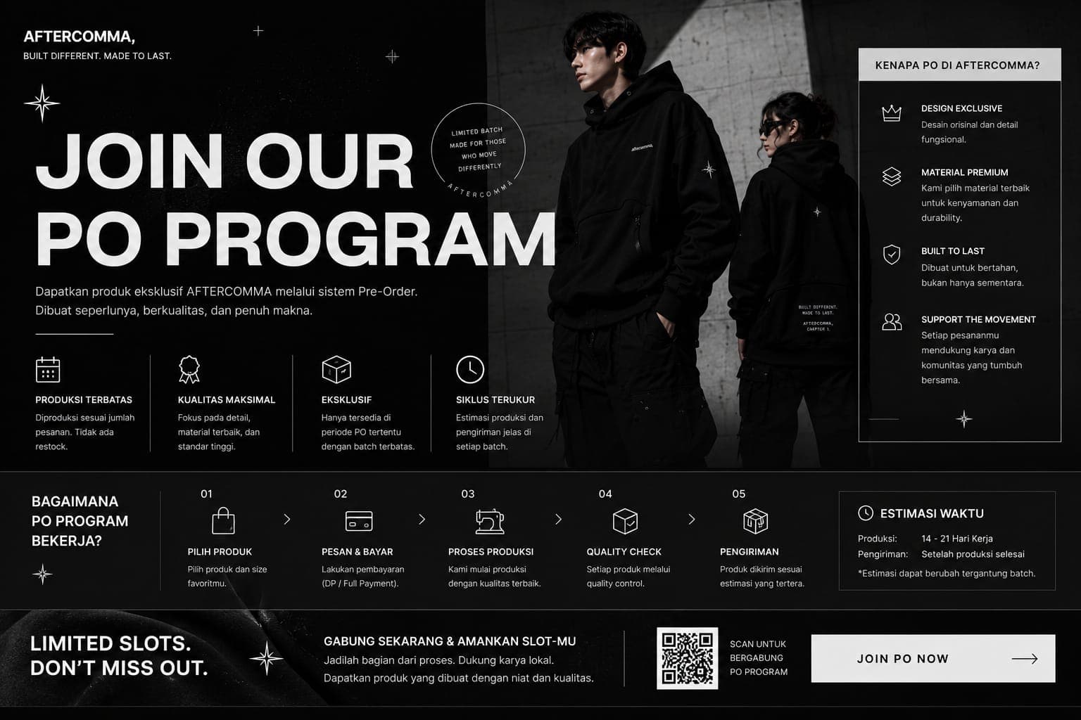 AFTERCOMMA pre-launch program visual